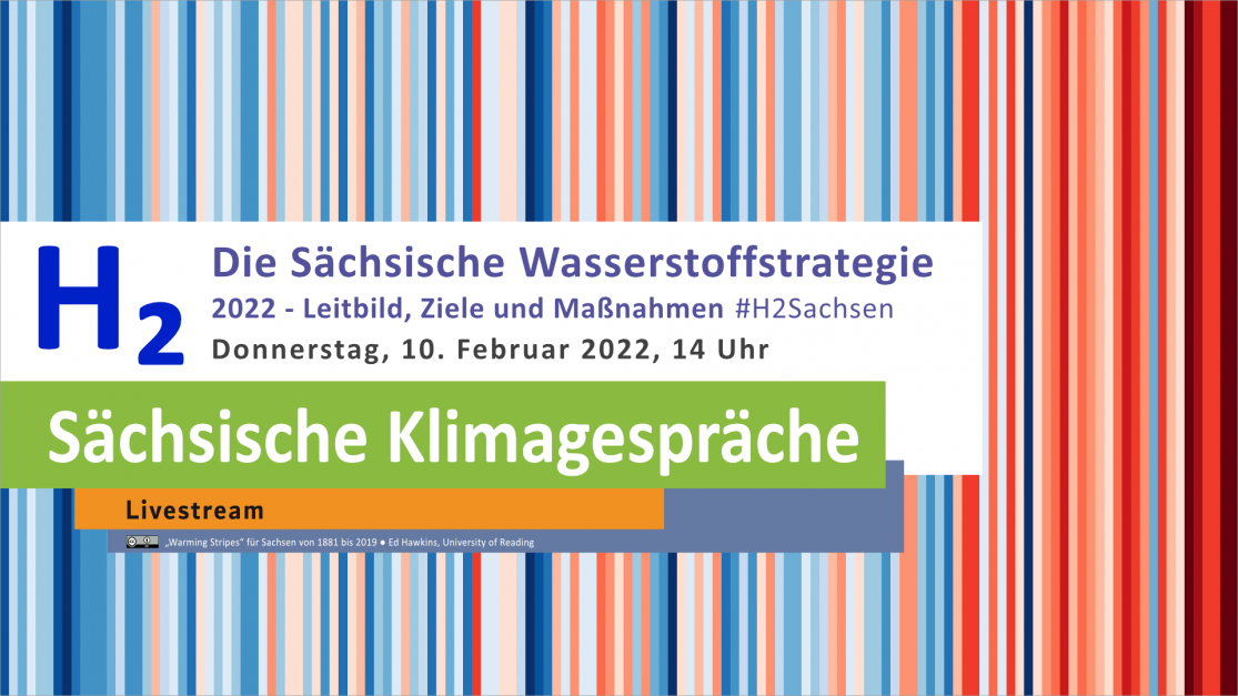 Die Sächsische Wasserstoffstrategie 2022 - Leitbild, Ziele und Maßnahmen | Sächsisches Klimagespräch, Donnerstag, 10. Februar 2022, 14 Uhr